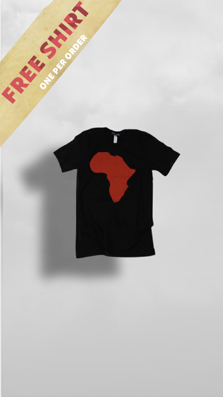 "Akwaaba" Black & Red Ankara Africa Tee - Afro Soca Love Supply