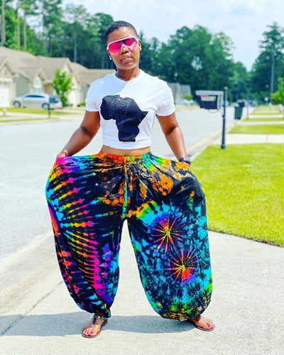 "Rangi" Tye Die Oversized Pants - Afro Soca Love Supply