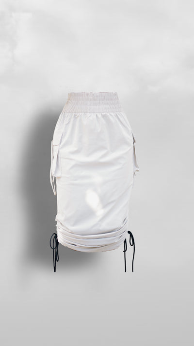 "Mizigo" Cream Cargo Skirt - Afro Soca Love Supply